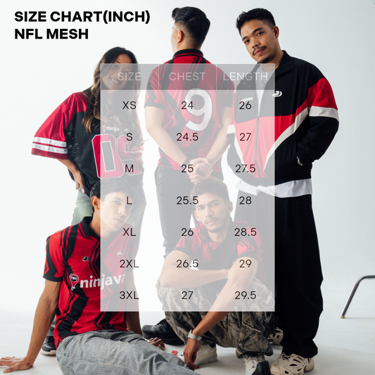 Susano X Ninjavan 2024 Collaboration NFL Mesh Oversized Jersey Shogunate 250gsm