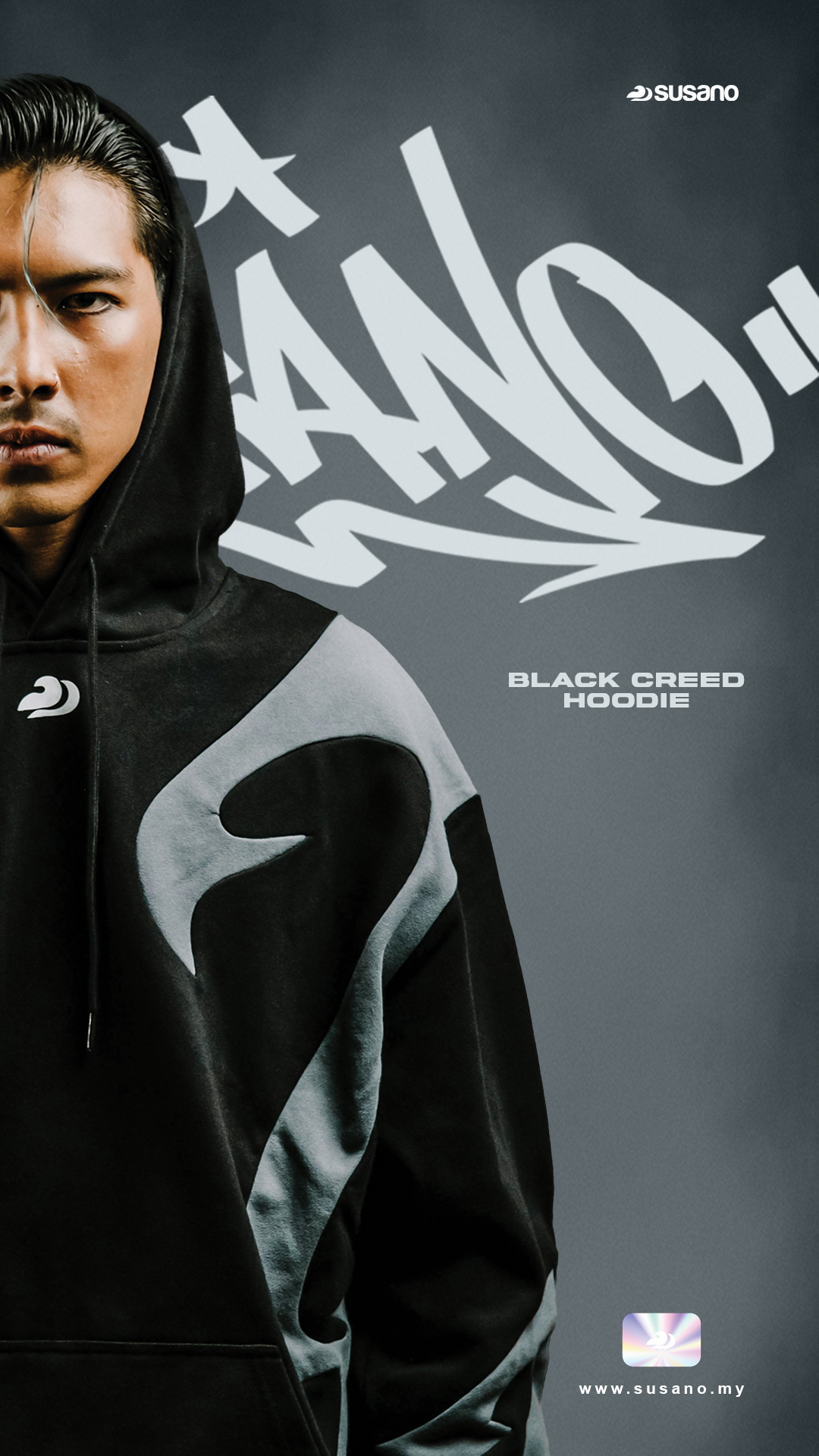 Black Creed Hoodies 330gsm-Susano 7 Years Collection 2024
