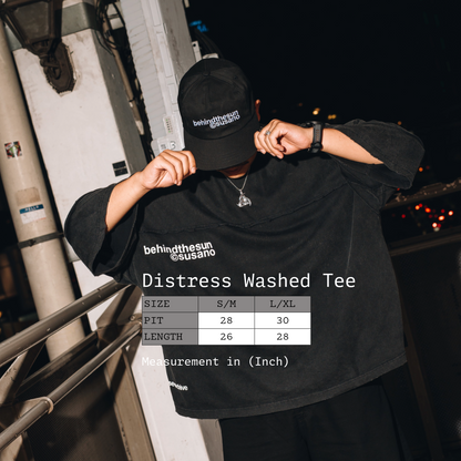 [NEW] Behind The Sun Washed Distress Tee Beige