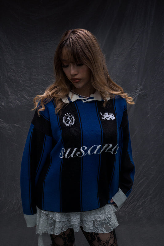 (NEW) BLUE BLACK KNITWEAR JERSEY