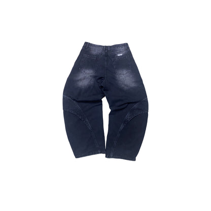 Black Construct Washed Jeans