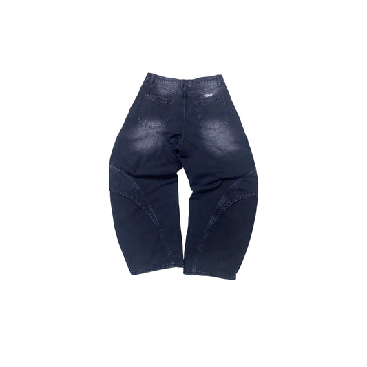 Black Construct Washed Jeans