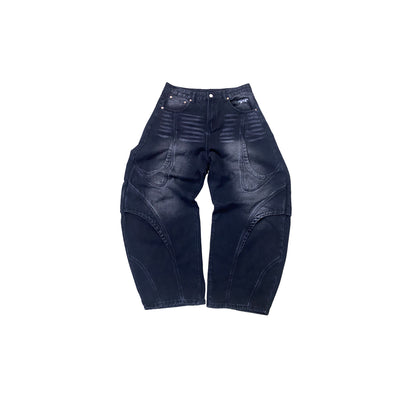 Black Construct Washed Jeans