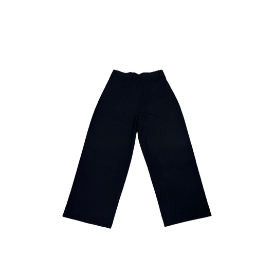 Deep Black Arch-Leg Trousers