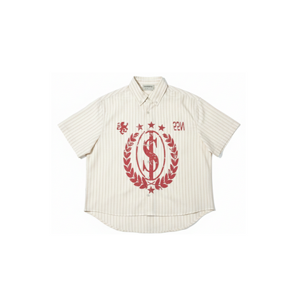 Pinstripe League Shirt Peach