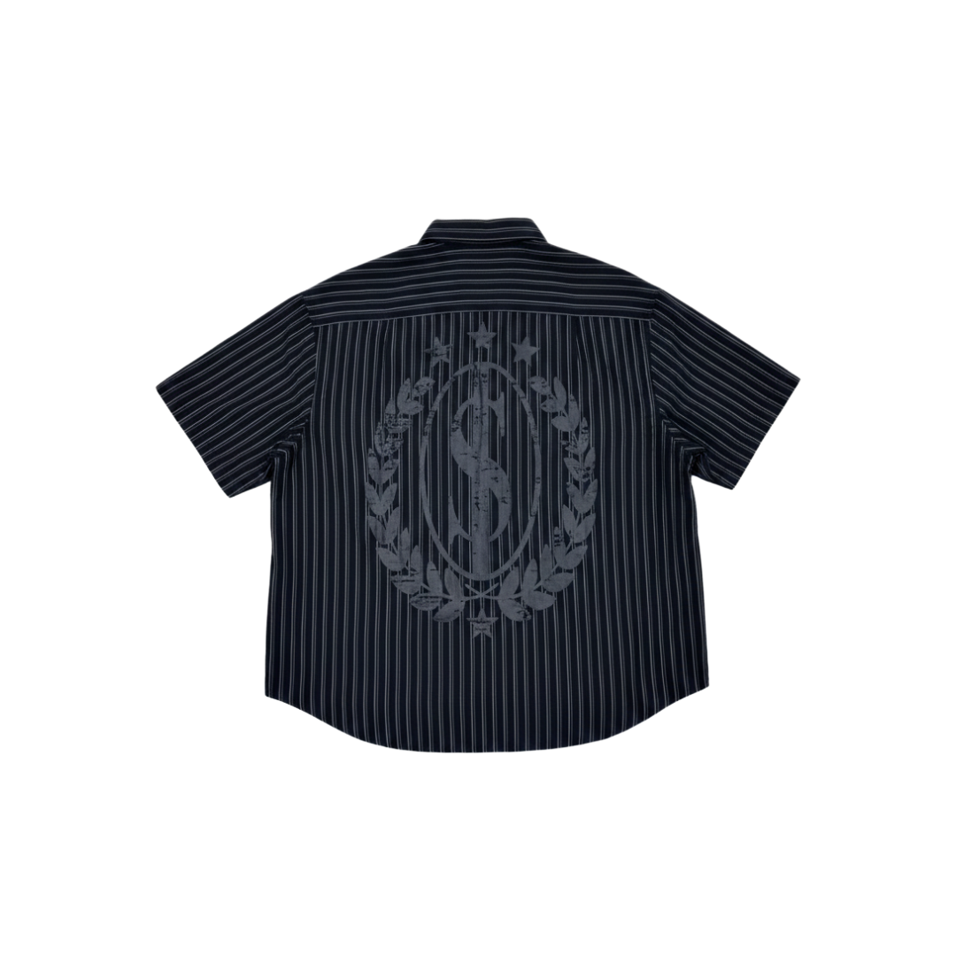 Pinstripe League Shirt Black