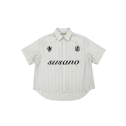 Pinstripe League Shirt White