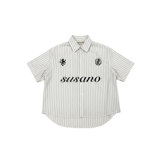 Pinstripe League Shirt White