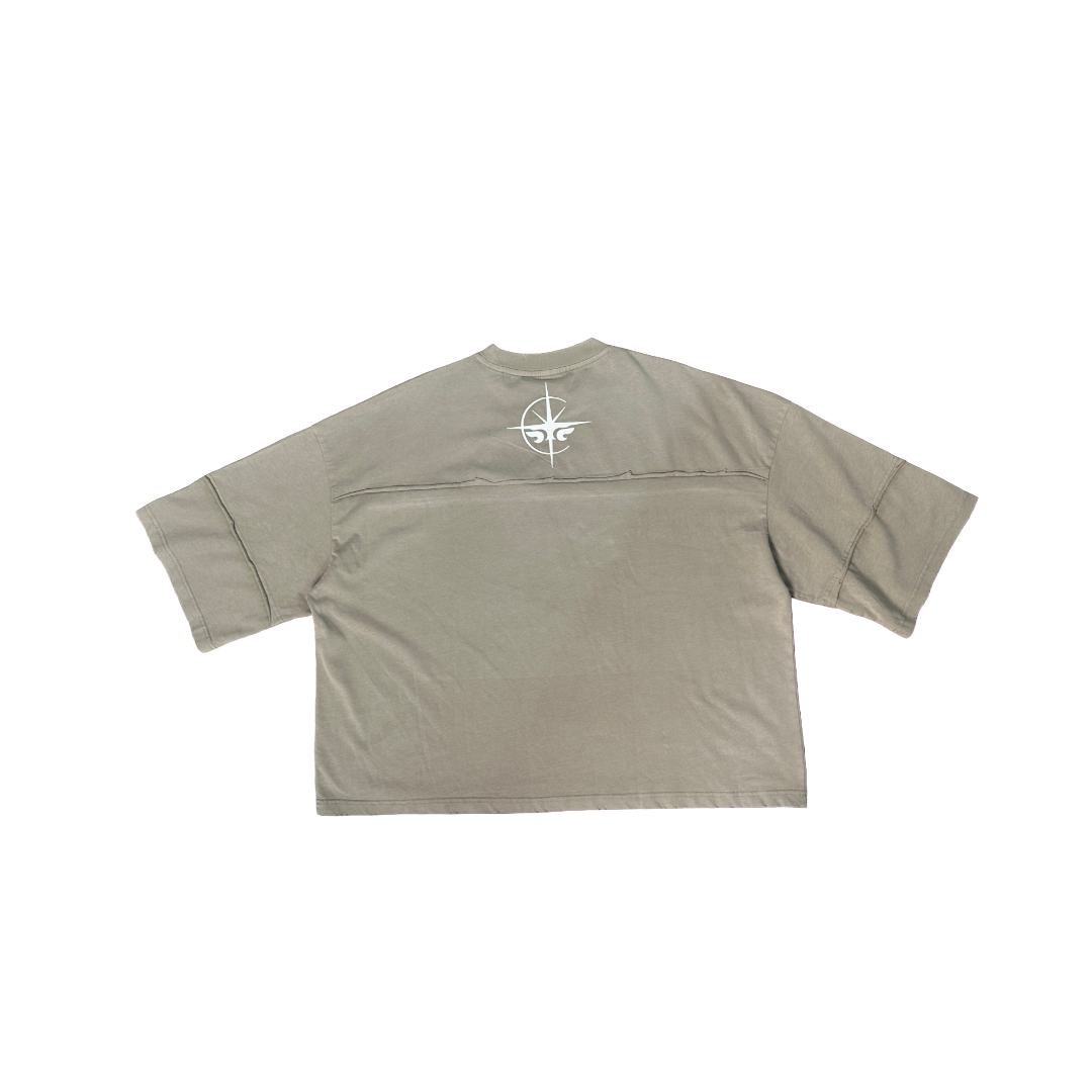 [NEW] Behind The Sun Washed Distress Tee Beige